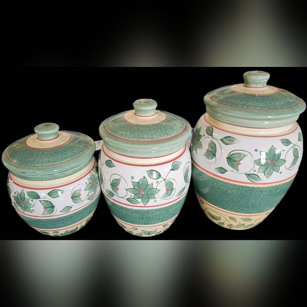 Set Of 3 French Quarter Canisters By Pfaltzgraff (Rare)